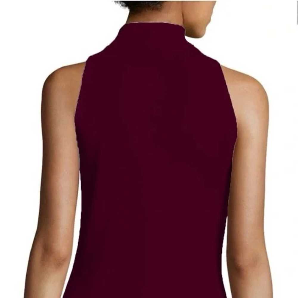 Michael Kors Sleeveless Maroon Keyhole Choker Top - image 2