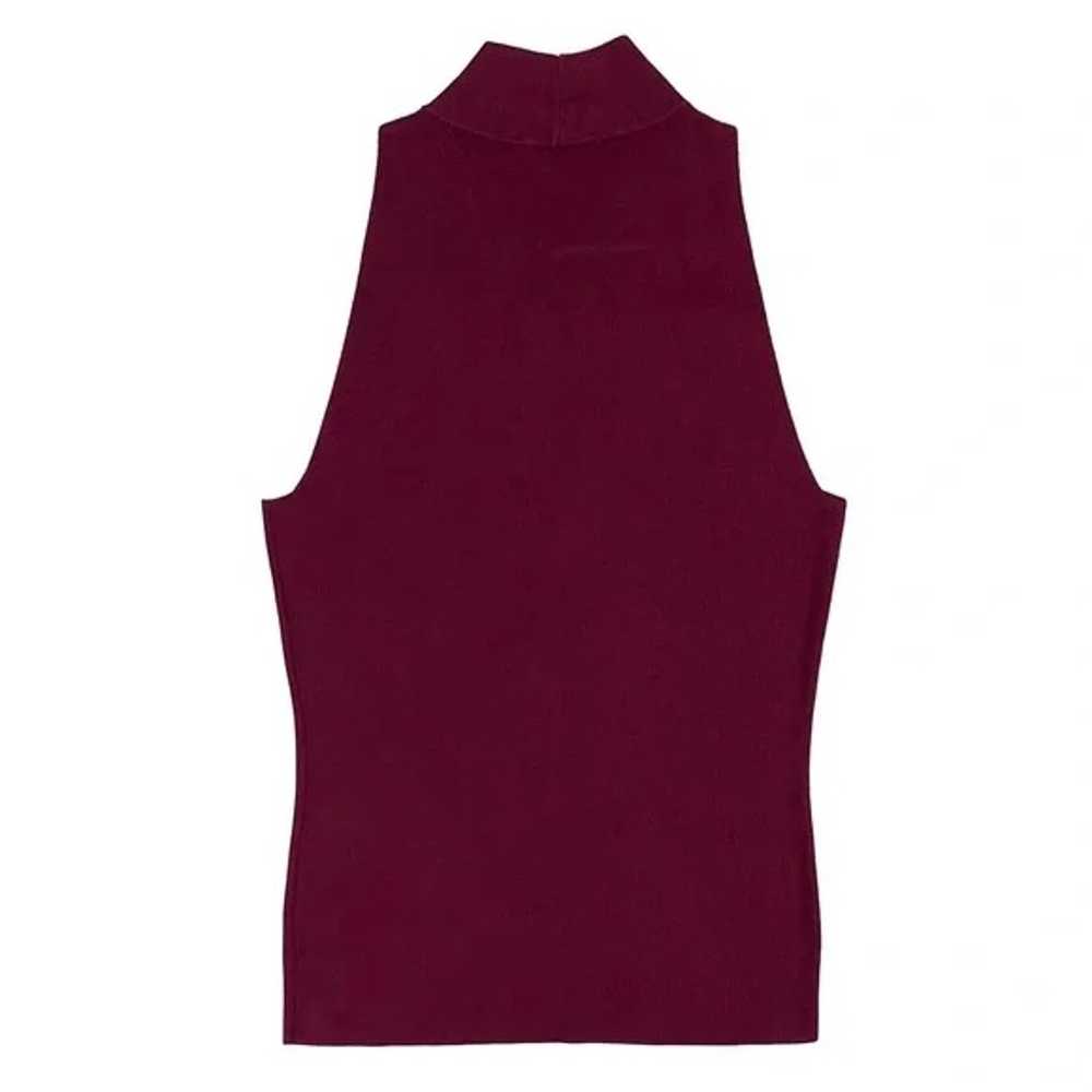 Michael Kors Sleeveless Maroon Keyhole Choker Top - image 4