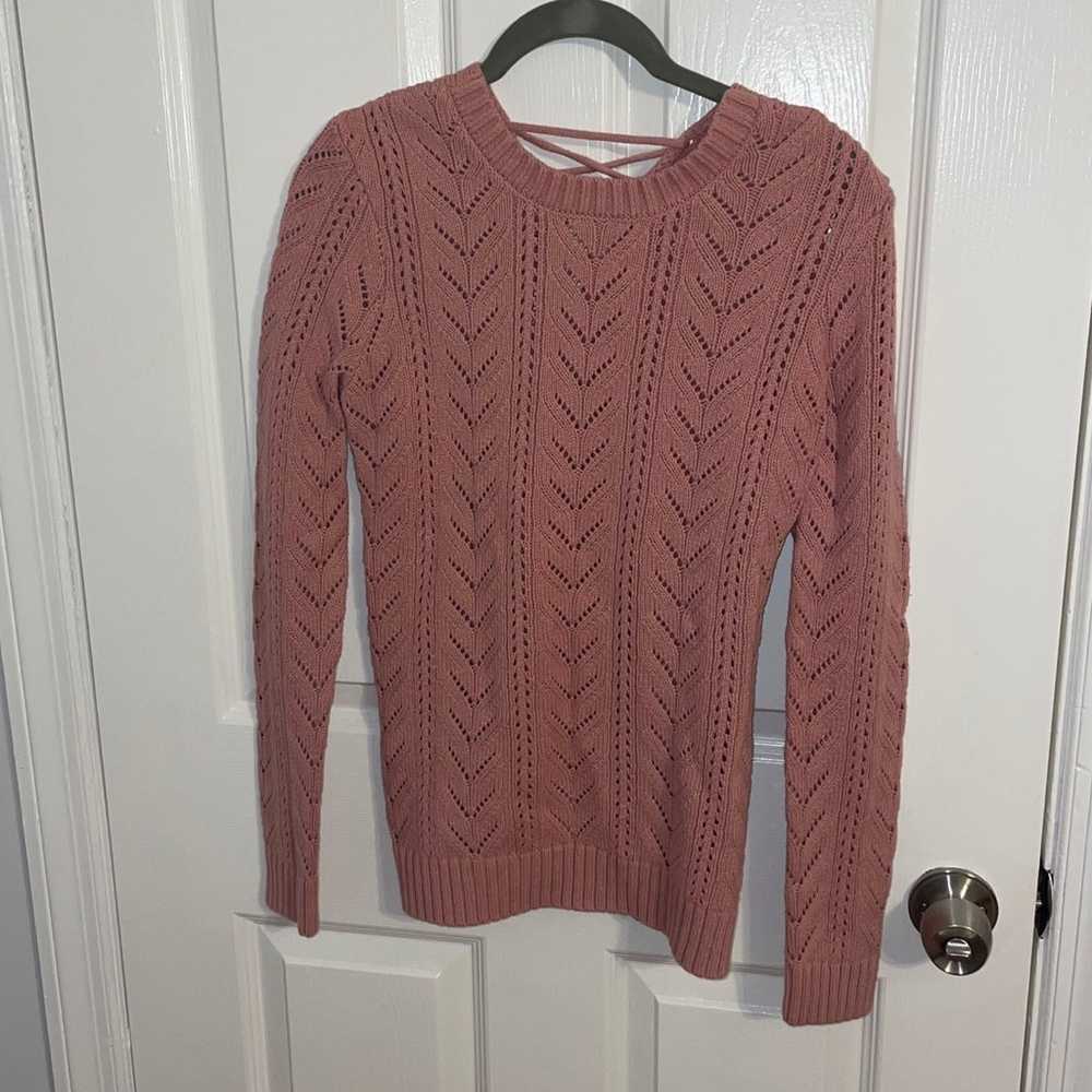 Pink Tularosa tie back knit sweater - image 2