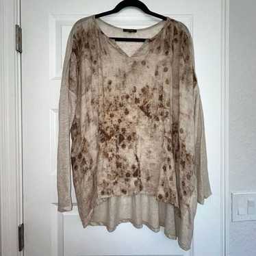 Pas de Calais Linen Long Sleeve Asymmetrical Top - image 1