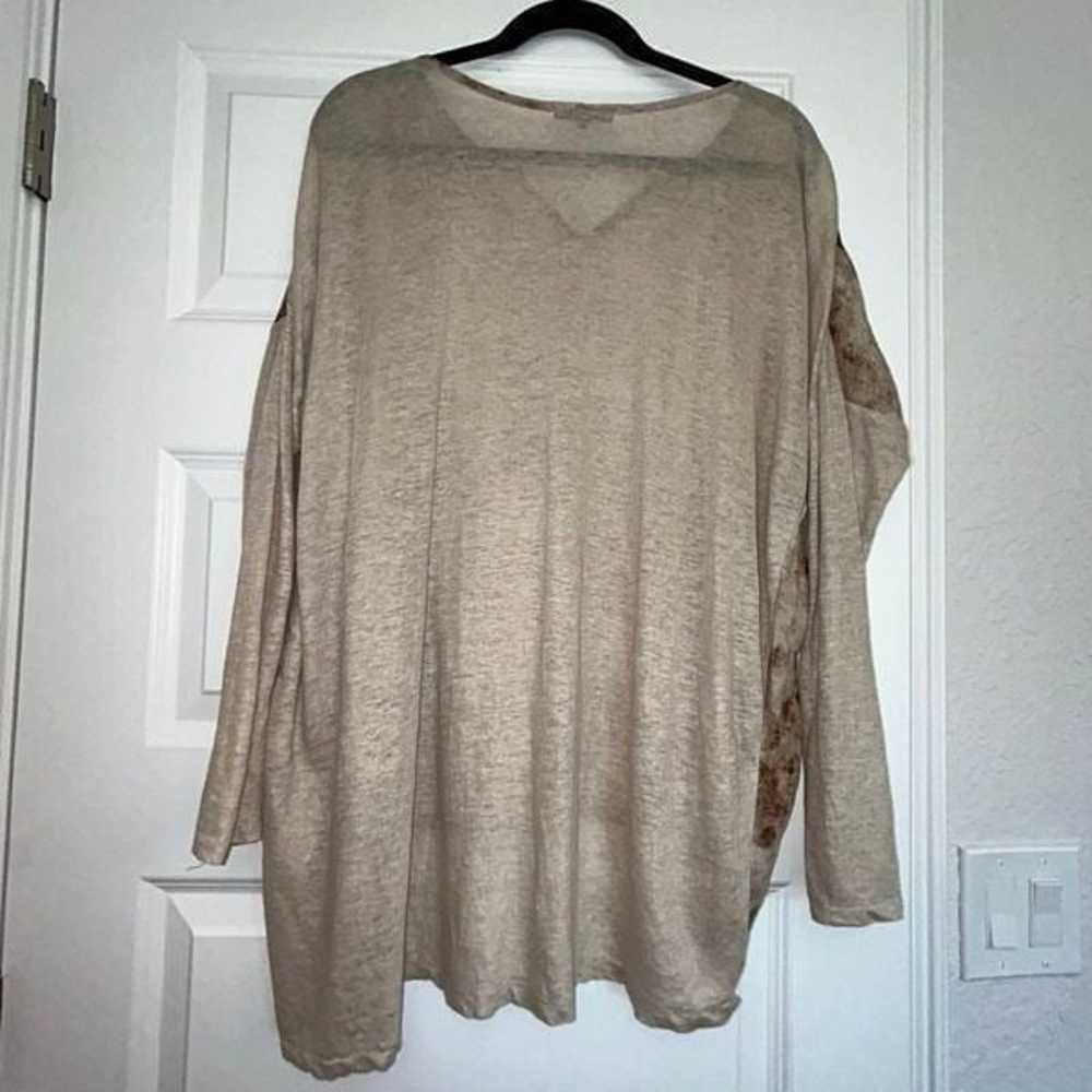 Pas de Calais Linen Long Sleeve Asymmetrical Top - image 6