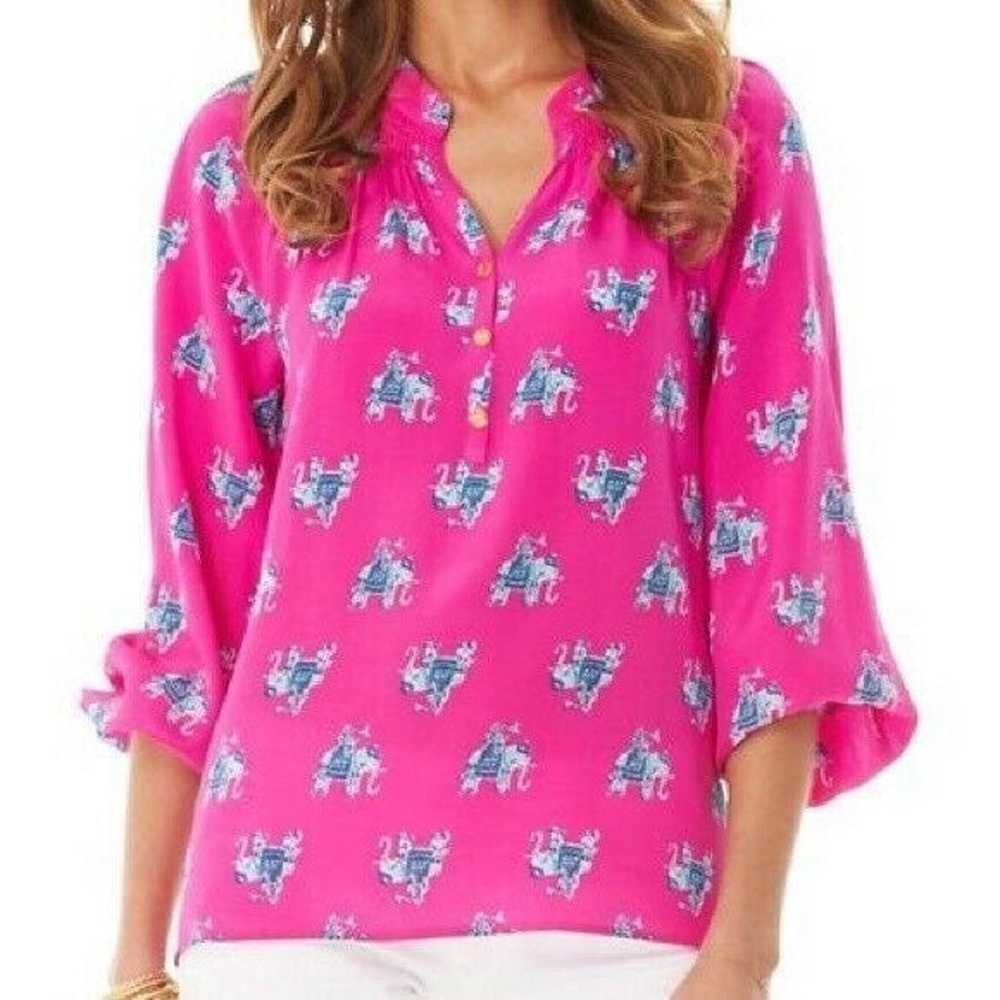 Lilly Pulitzer Elsa Magenta Bazaar blous - image 1