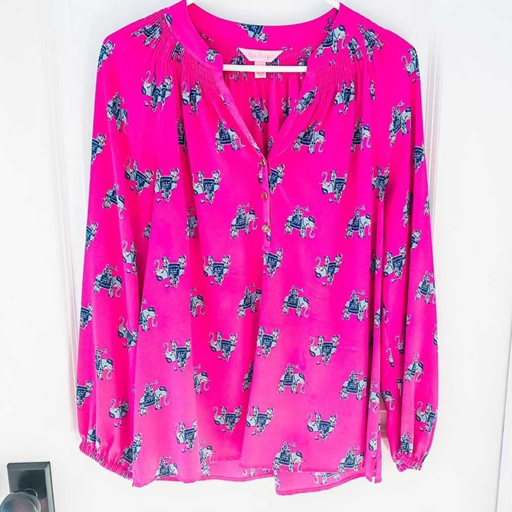 Lilly Pulitzer Elsa Magenta Bazaar blous - image 2