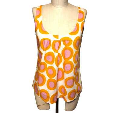 Marimekko for Anthropologie White-Pink-Orange Cir… - image 1