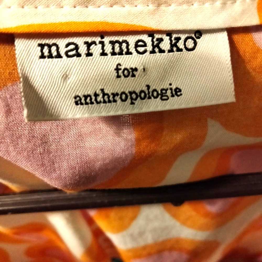 Marimekko for Anthropologie White-Pink-Orange Cir… - image 9