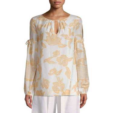 St. John Floral Peasant Blouse Silk $595 - image 1