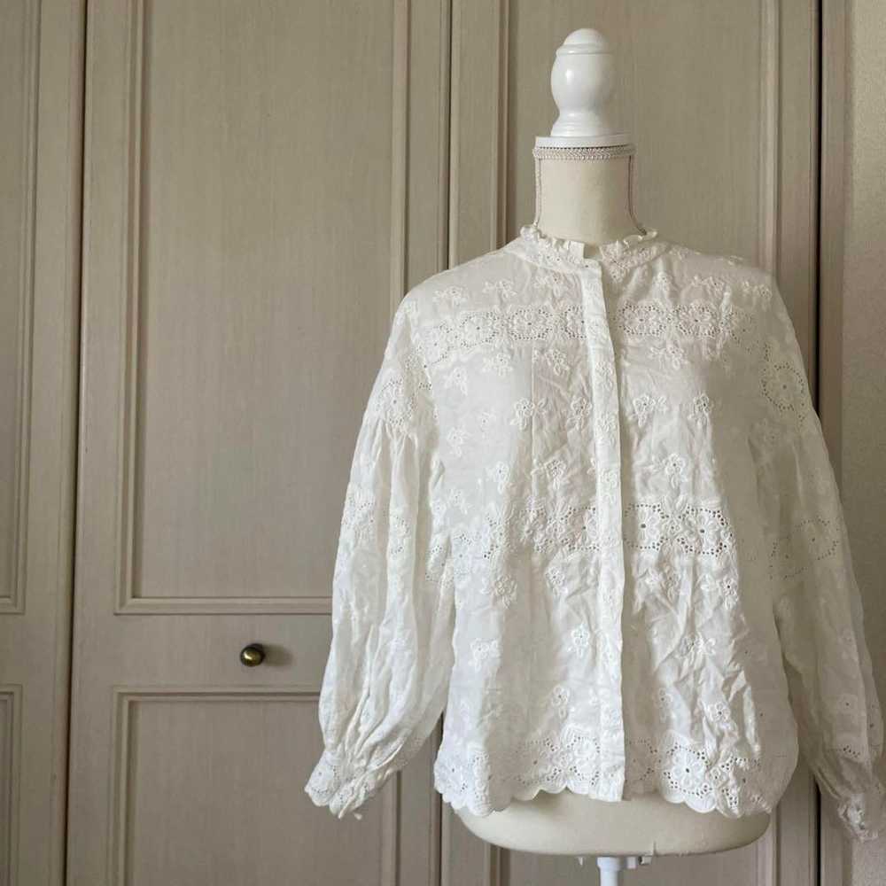 90 Maje Mirage lace floral blouse shirt top white… - image 2