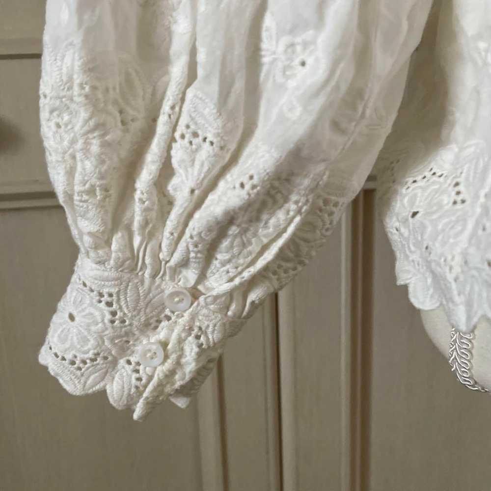 90 Maje Mirage lace floral blouse shirt top white… - image 3