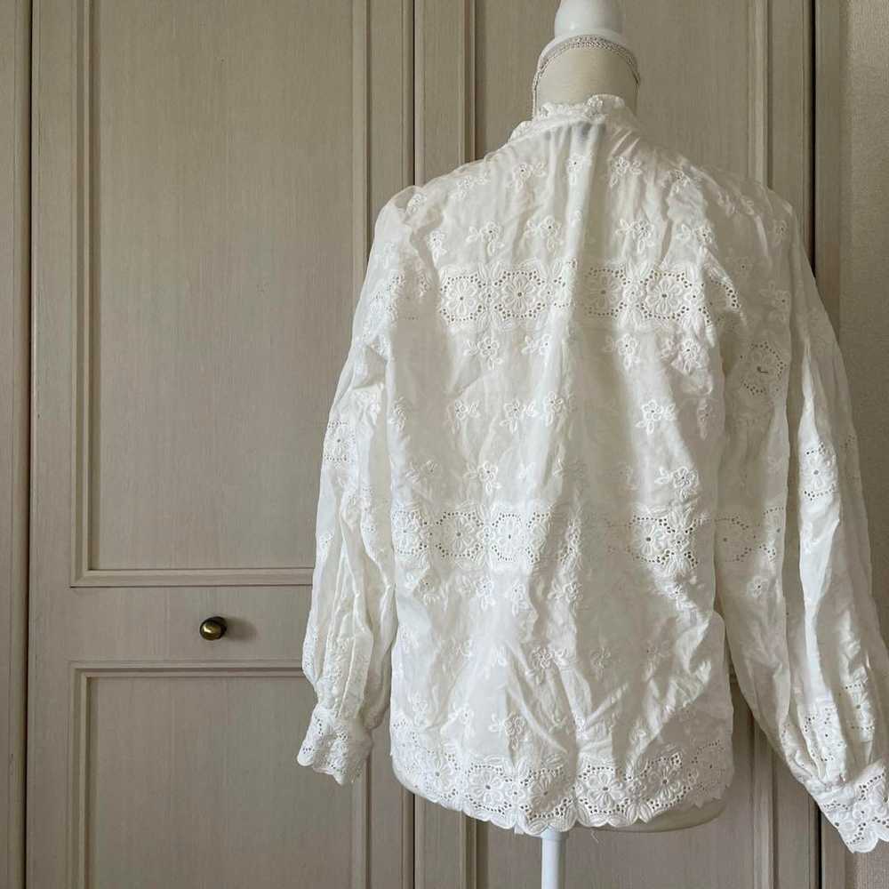 90 Maje Mirage lace floral blouse shirt top white… - image 7