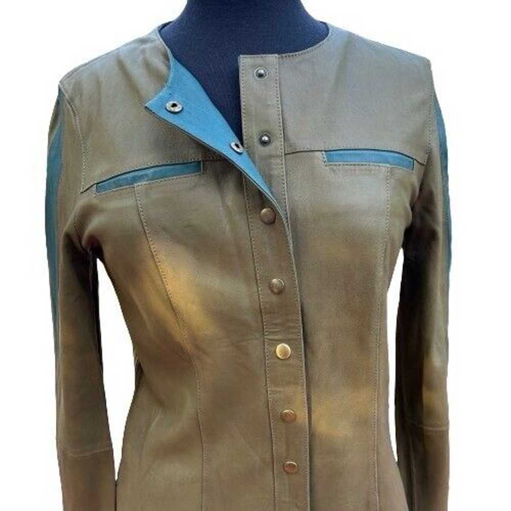 Eva & Claudi Leather Jacket Or Blouse Size 38 Or … - image 1