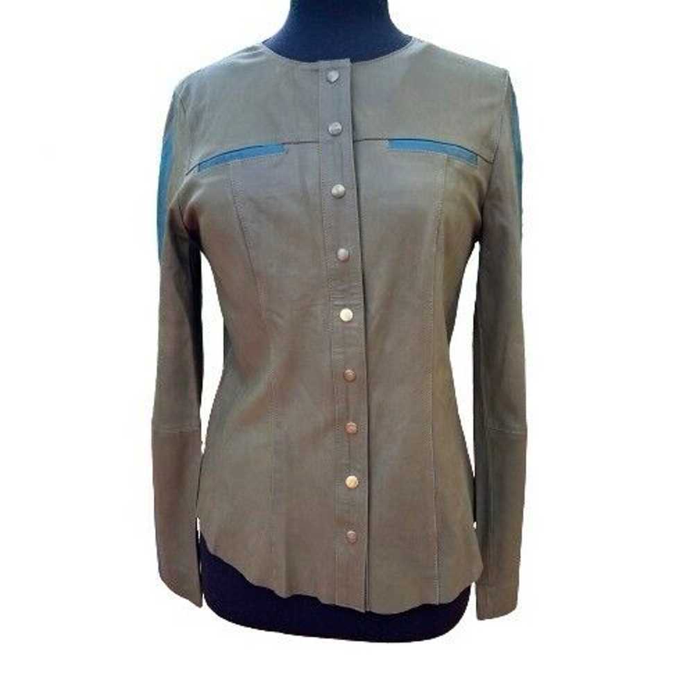 Eva & Claudi Leather Jacket Or Blouse Size 38 Or … - image 2