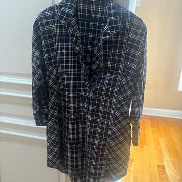 Burberry plaid button dress cotton