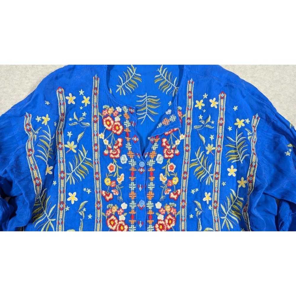 Johnny Was Women Top Medium Embroidered Floral St… - image 2