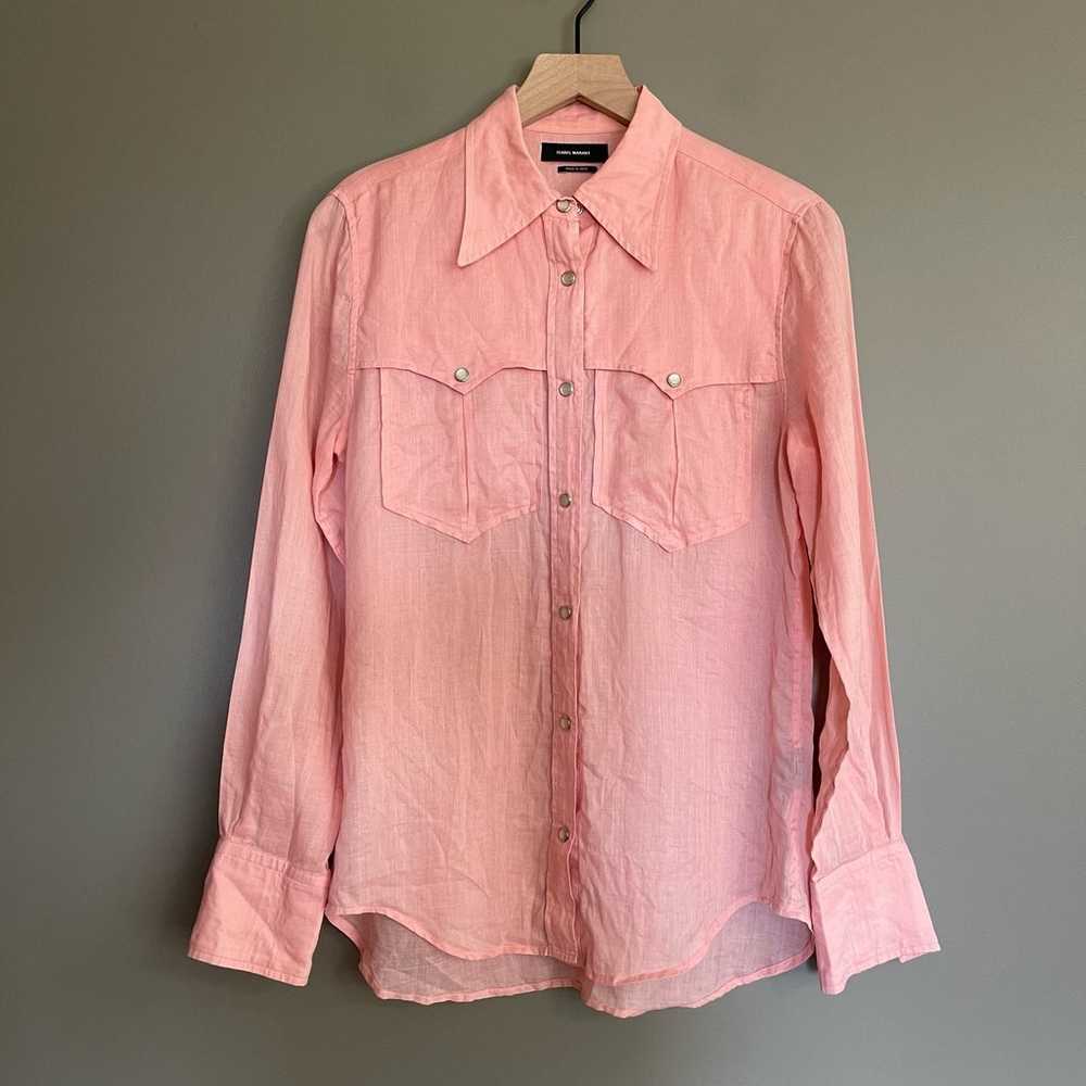 Isabel Marant Naria Shirt in Pink Sz Medium Weste… - image 4