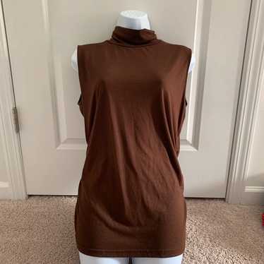 Brown Mock TurtleNeck Top - image 1