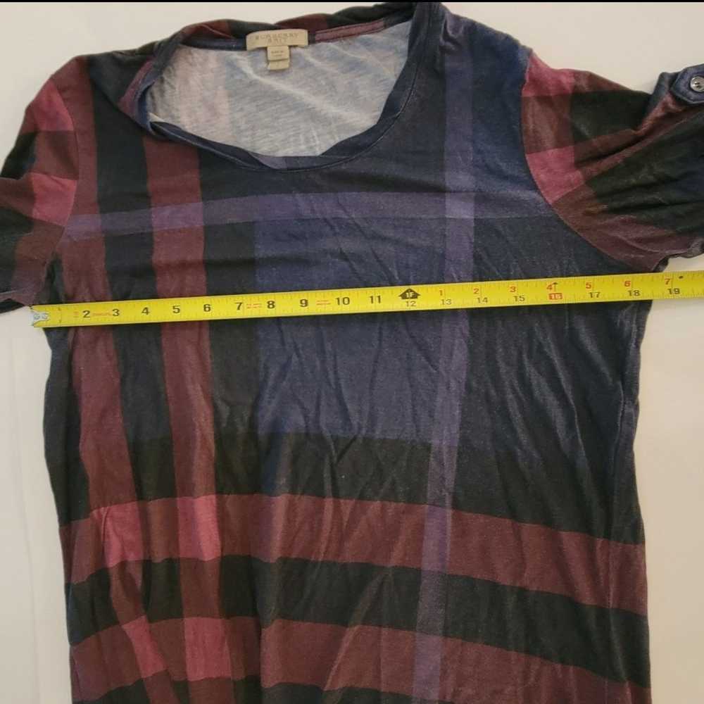 Burberry Brit Plaid Top Sz Lg Purple Blu - image 9