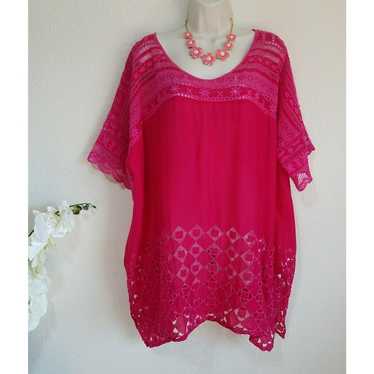 Johnny Was Eyelet Embroidered Blouse