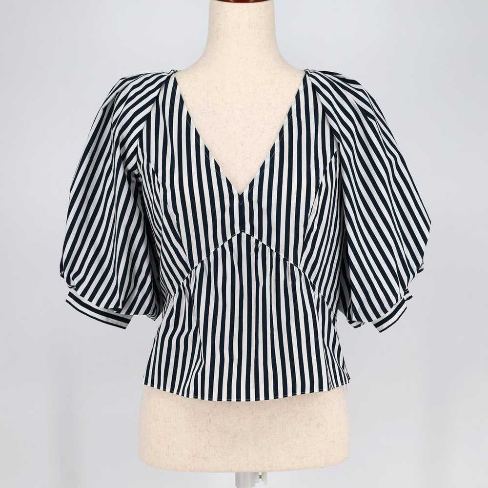 Frame Women Navy Striped Linen/Cotton Poplin Casu… - image 1