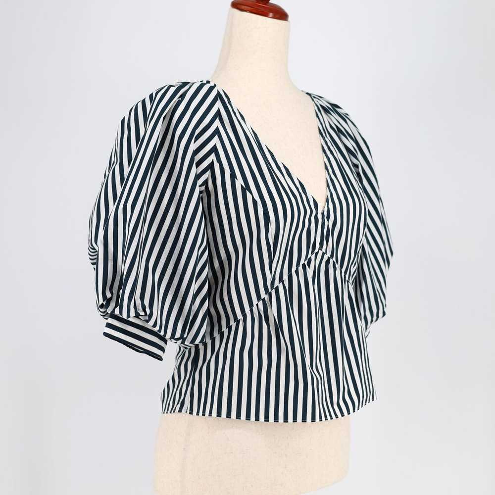 Frame Women Navy Striped Linen/Cotton Poplin Casu… - image 2