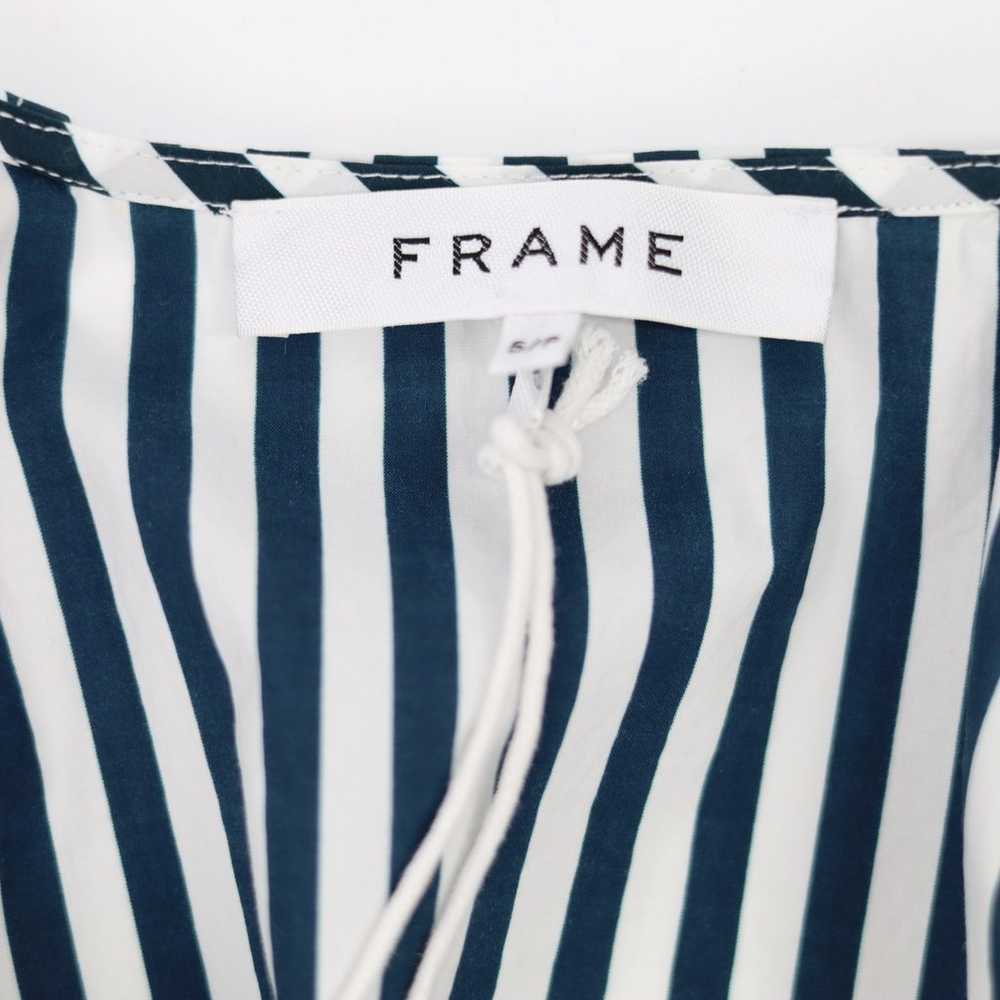 Frame Women Navy Striped Linen/Cotton Poplin Casu… - image 4