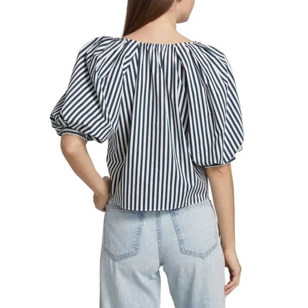 Frame Women Navy Striped Linen/Cotton Poplin Casu… - image 6