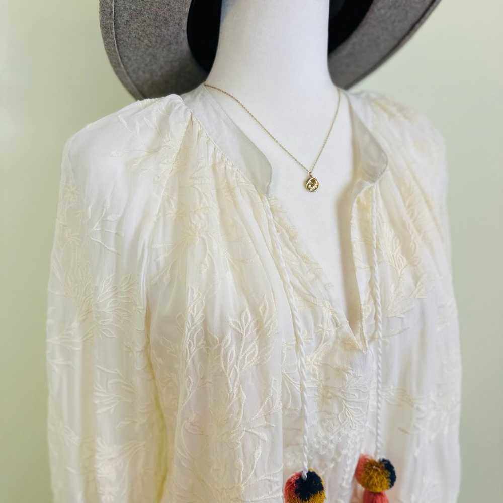 Johnny Was JADE Rosanna Cream Embroidered Tassle … - image 9