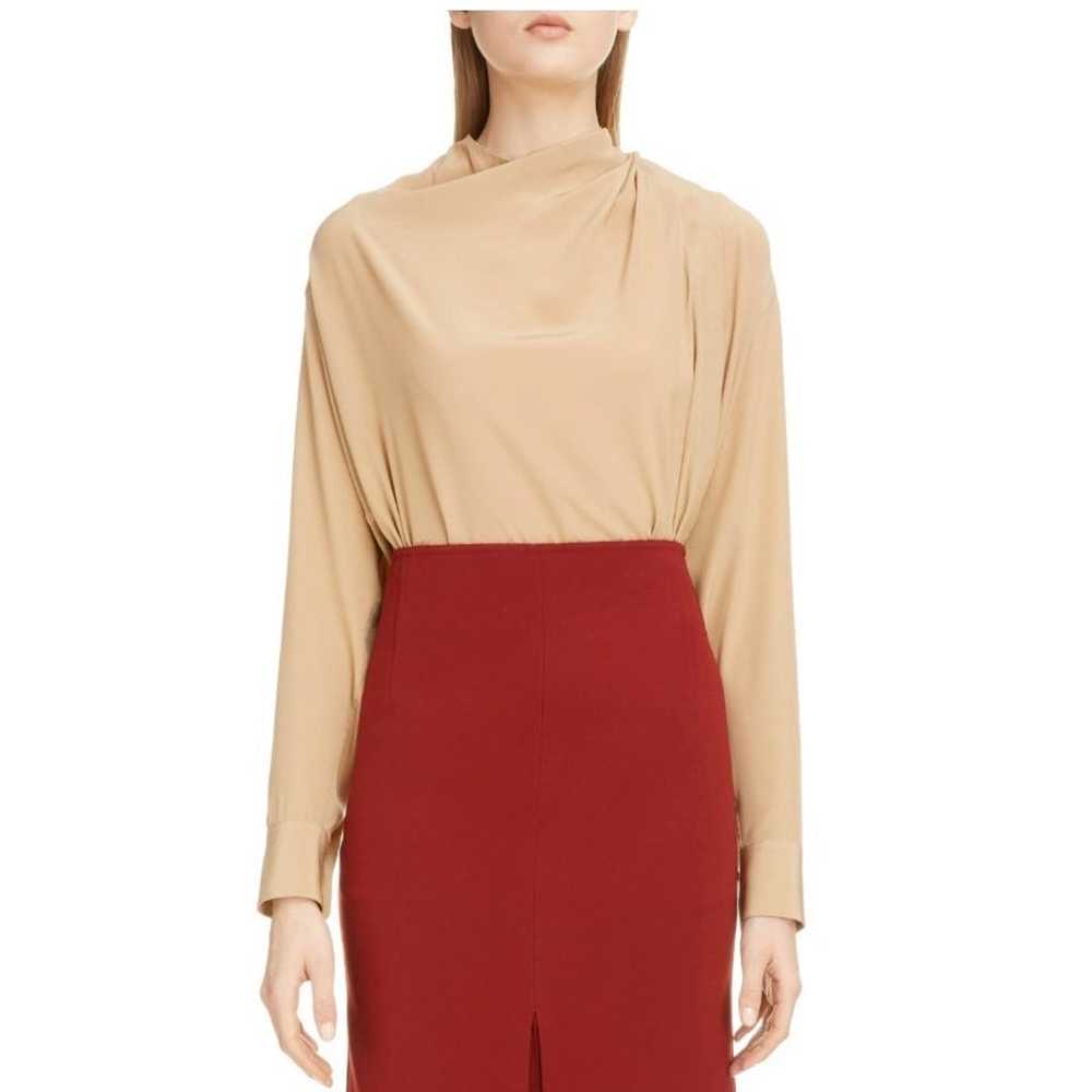 Victoria Beckham tan silk blouse. Size: US 6 - image 1