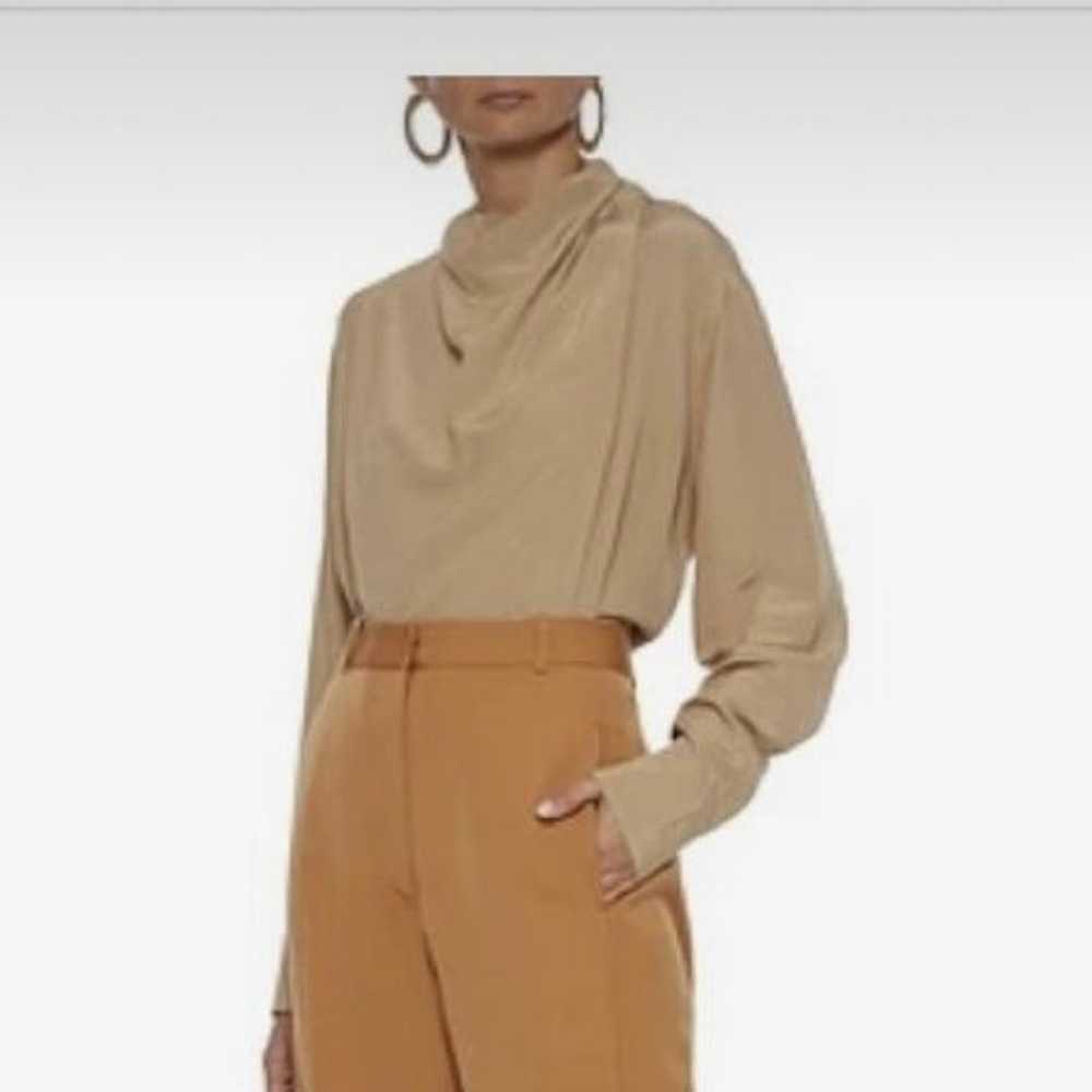 Victoria Beckham tan silk blouse. Size: US 6 - image 2