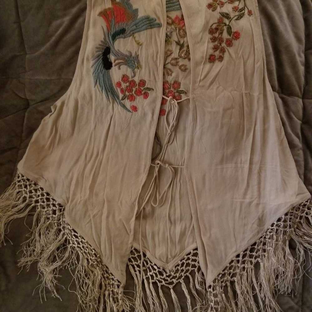 RARE Free People Love Birds Fringe Top - image 3