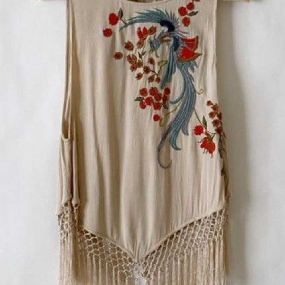 RARE Free People Love Birds Fringe Top - image 4