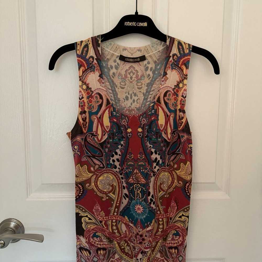 Roberto Cavalli Colorful Silk Blend Tank Top - image 2