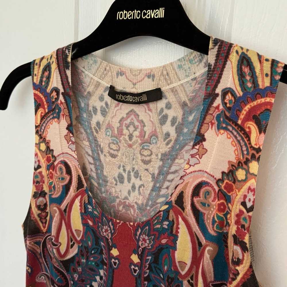 Roberto Cavalli Colorful Silk Blend Tank Top - image 4