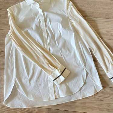 BRUNELLO CUCINELLI Sheer Sleeve White Shirt with … - image 1