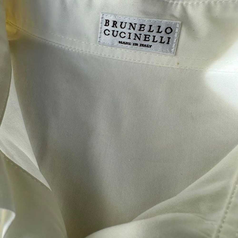 BRUNELLO CUCINELLI Sheer Sleeve White Shirt with … - image 2