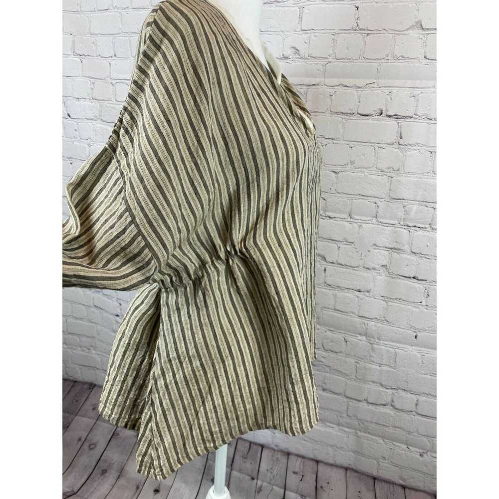 VLAS BLOMME linen striped kimono boho lagenlook t… - image 6