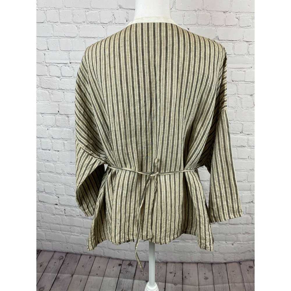 VLAS BLOMME linen striped kimono boho lagenlook t… - image 7