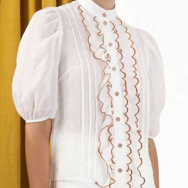 Zimmermann shops 2021 pintuck blouse