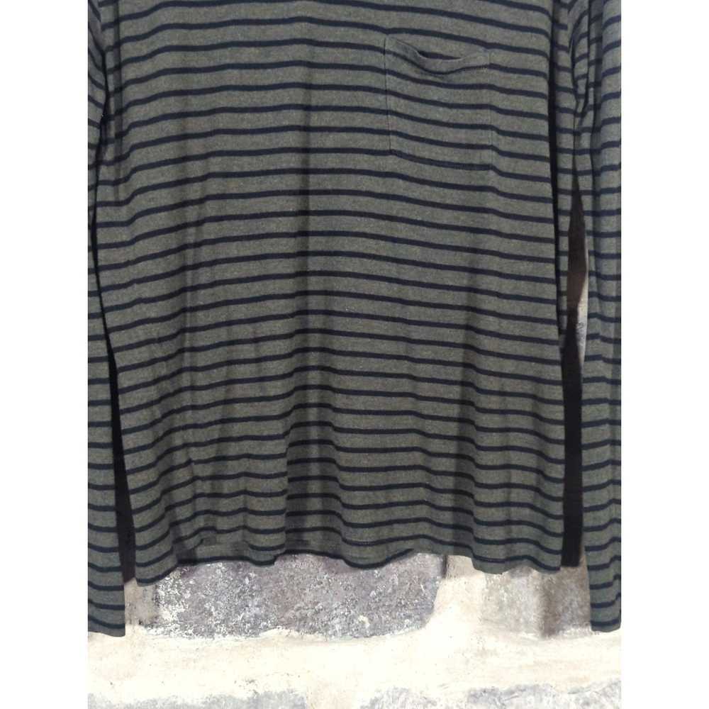 Vince Vince Top Green Black Striped Lightweight S… - image 4