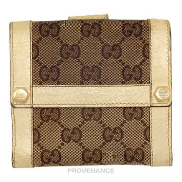 Gucci 🔴 Gucci Trifold Wallet - GG Canvas White - image 1