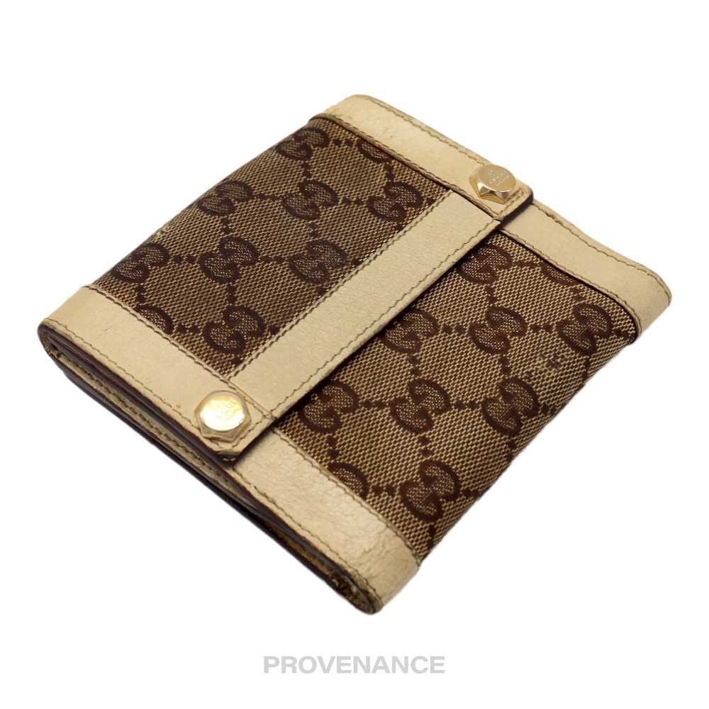 Gucci 🔴 Gucci Trifold Wallet - GG Canvas White - image 3