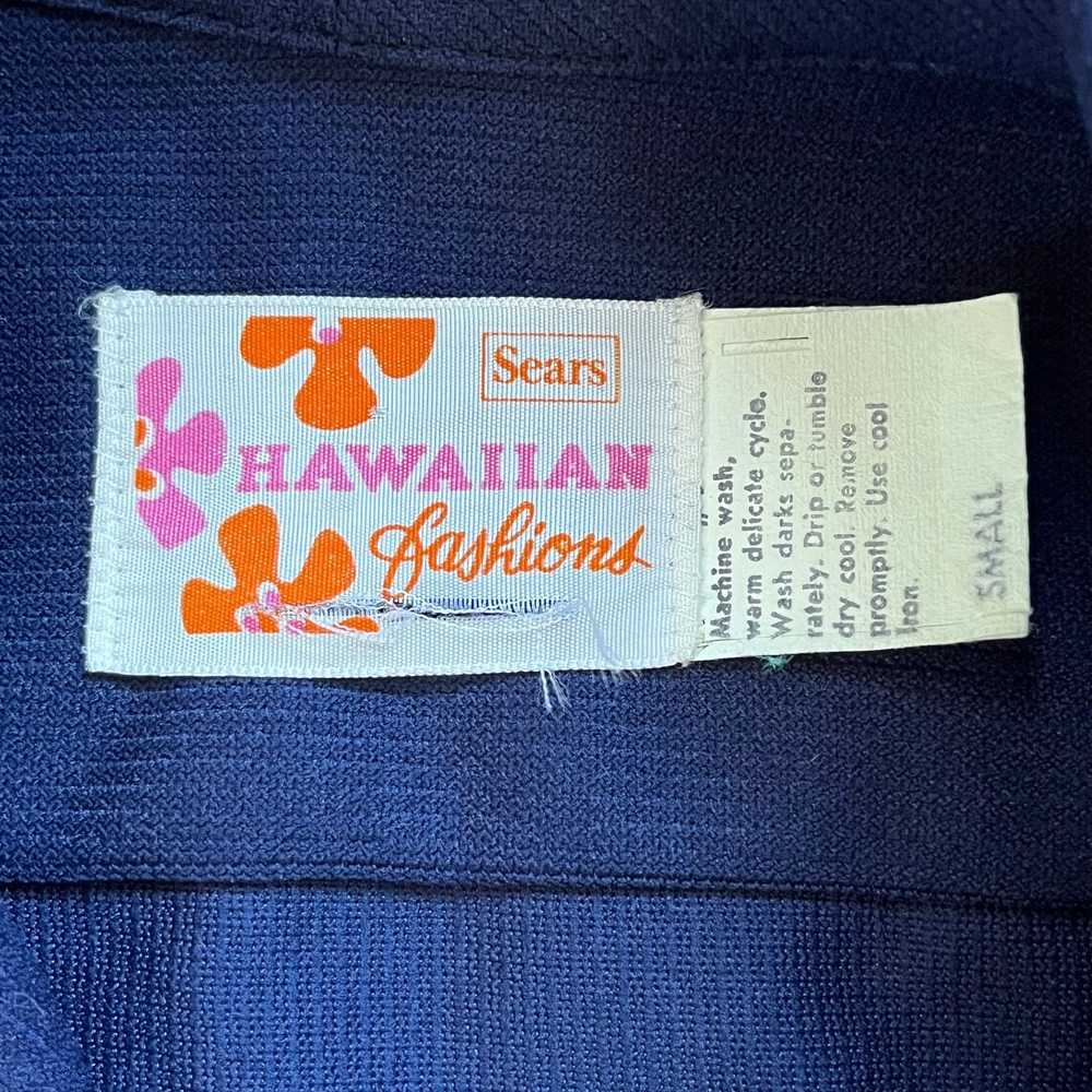 Sears Sears Vintage 1970's Era Hawaiian Blue Zip … - image 5