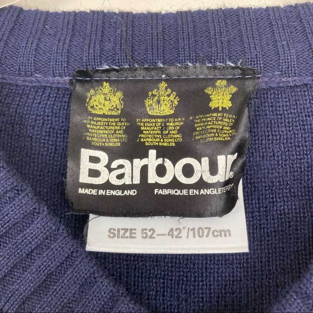 Barbour Barbour Navy Blue Wool Suede Leather Patc… - image 3