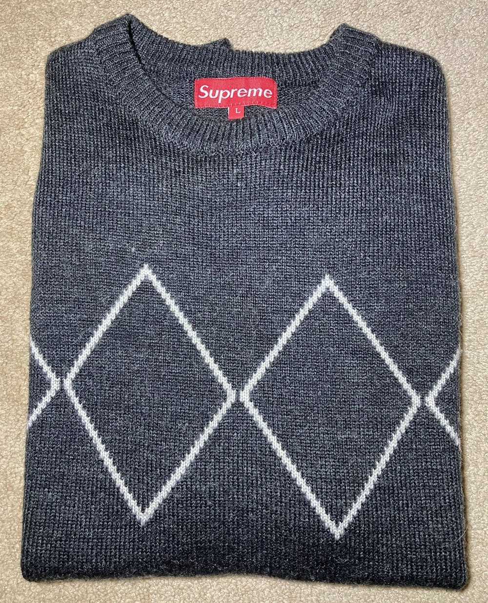 Supreme 2001 Supreme Rhombus Diamond Check Gray S… - image 1