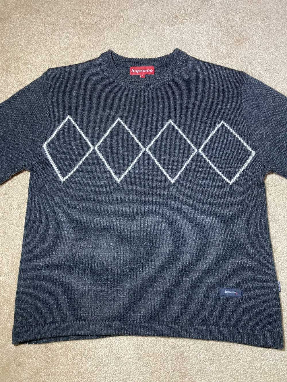 Supreme 2001 Supreme Rhombus Diamond Check Gray S… - image 2