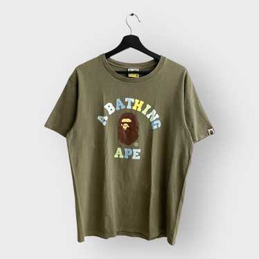 Bape STEAL! 2010s Bape Olive College Logo Tee (M)