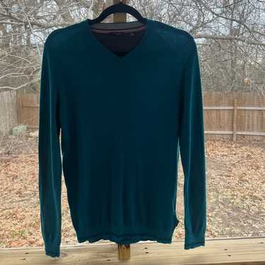 Ted Baker Ted Baker Men's Teal Blue Pullover V-Nec