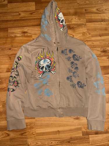 Ed Hardy × Vintage vintage skull zip up hoodie