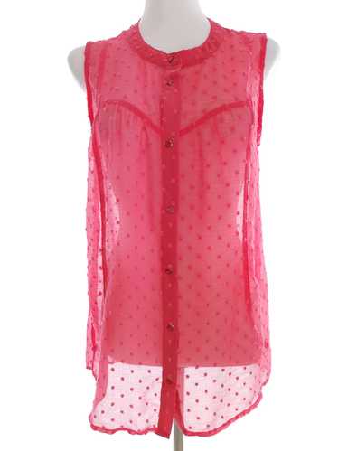 Intown  Size 40 Pink Buttoned Blouse Sleeveless Tr