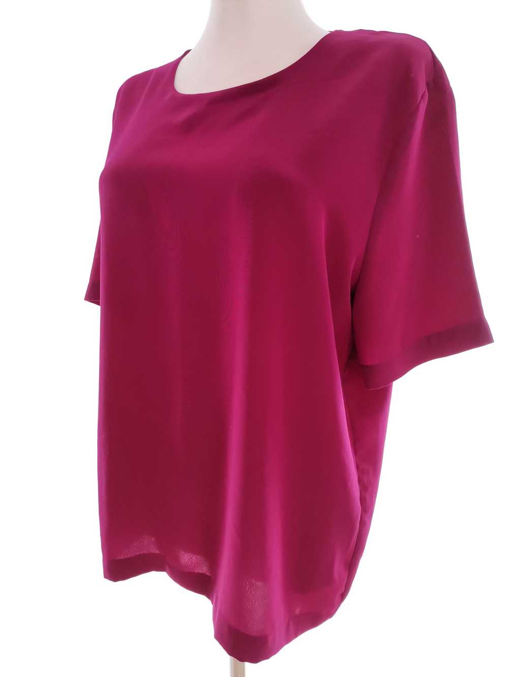 Jacques Vert  Size 38 Fuchsia Blouse Short Sleeve - image 2