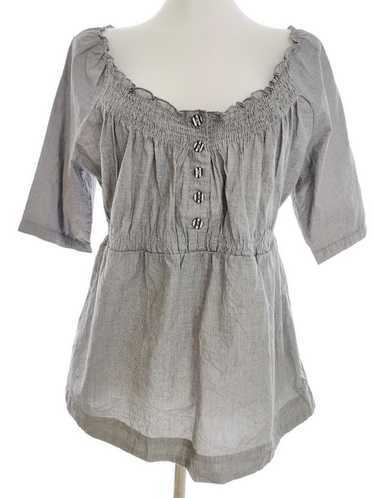 Hillevi  Size 40 Grey Peplum Blouse Cotton 100% S… - image 1